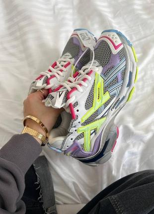 Женские кроссовки в стиле balenciaga trainer multi caged runner баленсиага / демисезонные / весенние, летние, осенние / текстиль / серые, белые