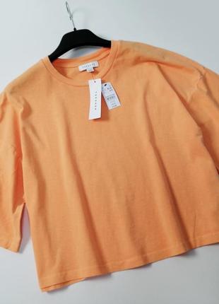 Свободная футболка цвета персик хлопок topshop