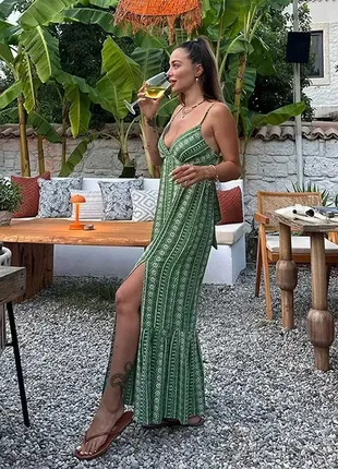 Платье платье платье платье сарафан вышивка в цветочный принт zara3 фото