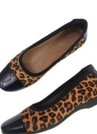 Туфли комбинированные, натуральные кожа и мех clarks