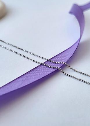 Жіночий срібний ланцюжок перлинне плетіння срібло 925 проба *1 мм розмір 45 см кольє з кульками1.47г cpa10d