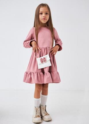 Нарядное платье на девочку 3-8 лет 98-128 см замш2 фото
