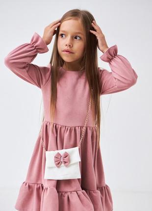 Нарядное платье на девочку 3-8 лет 98-128 см замш4 фото