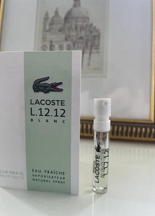 Оригінал пробник туалетна вода andriko lacoste  l.12.12 blanc 1,2 ml