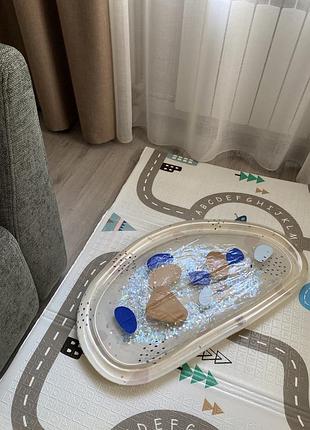 Развивающий интерактивный акваковрик с блестками