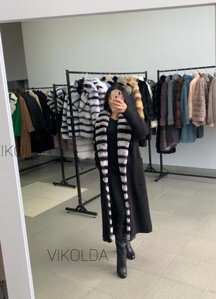 Женское пальто кашемир с натуральным мехом кролик рекс с 42 по 56 г.3 фото