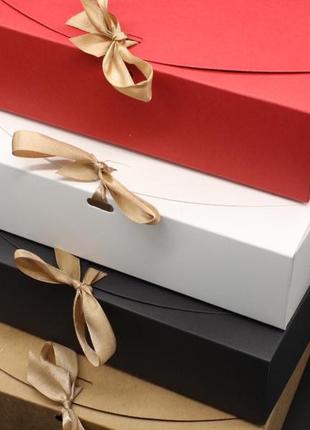 Сборные картонные коробки для подарков. цвет красный. 24х24х6см4 фото