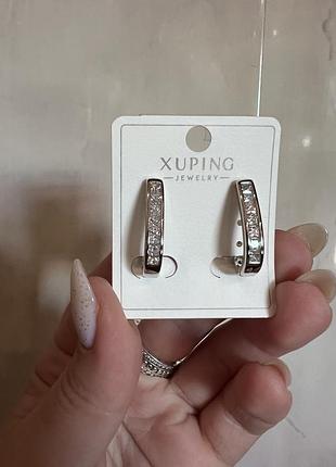 Серьги, сербом, медицинское золото, мед сплав, гвоздики, серьги с камнями, каменьки