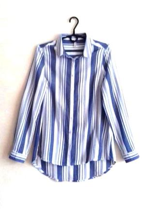 Хлопковая рубашка в полоску длинными рукавами / сорочка