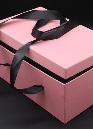 Коробки для квітів з подвійним дном. колір рожевий. 28х18х16см6 фото