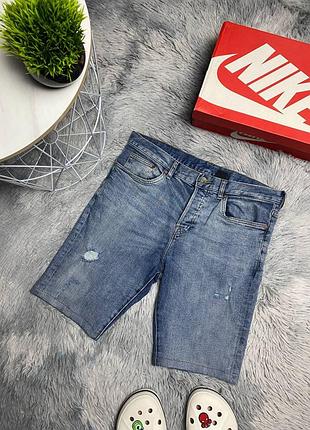 Чоловічі джинсові шорти чорні зара zara футболка майка 30 31 32 33 34