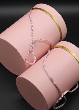 Подарункові коробки для квітів зі шнурочком 2шт/коплект. колір рожевий. 15х20см2 фото