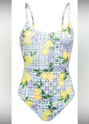 Primark яркий слитный купальник с лимонами