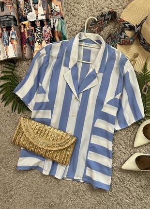 Актуальна вінтажна блуза сорочка в смужку №134/7