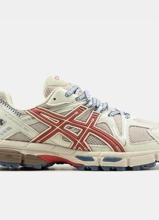 Asics gel-kahana 8 marathon running beige red blue 41