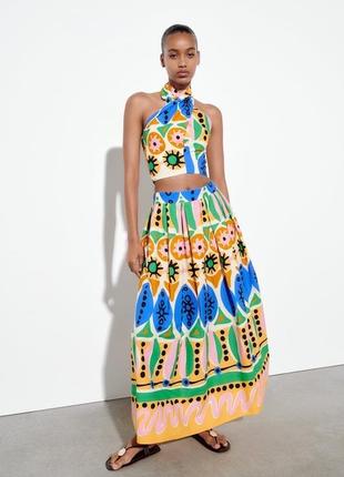 Zara костюм спідниця максі, s, m
