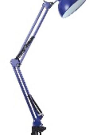 Настільна лампа sirius ty 1800b на одну лампочку з прищіпкою блакитний