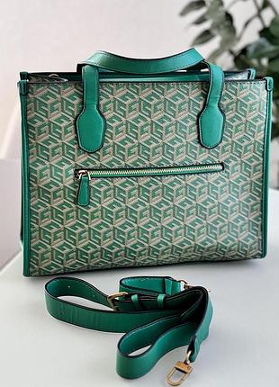 Женская сумка - шоппер guess зеленая