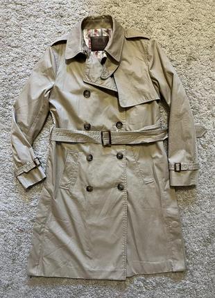 Тренч,плащ новый двубортный massimo dutti оригинал бренд бежевый тренч размер s,m