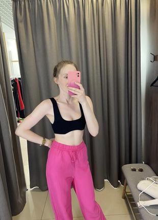 Льняные брюки палаццо брюки лен zara
