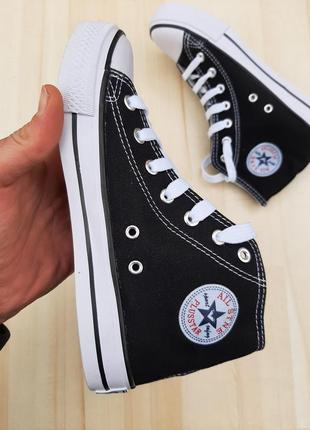 Текстильные кеды кроссовки черного цвета с надписью в стиле converse9 фото