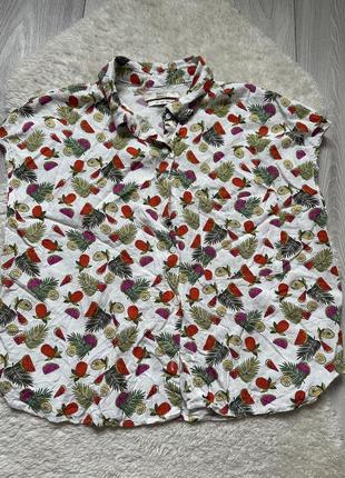 Рубашка принт сорочка віскоза вільна
