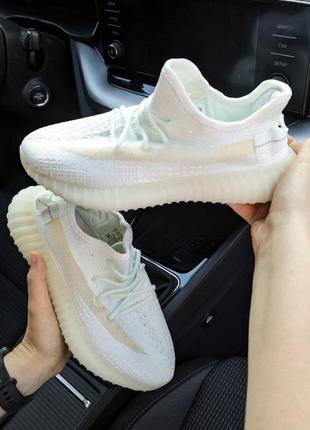 Жіночі кросівки adidas yeezy boost 350 v2 білі з м'ятним акційна ціна🔥10 фото