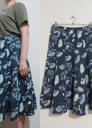 Льняная юбка в цветах laura ashley