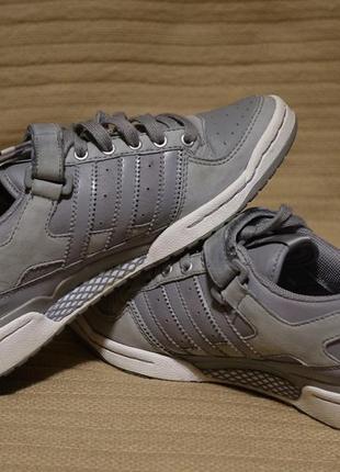 Серые низкие комбинированные кожаные сникерсы adidas sleek series 36 2/3 р