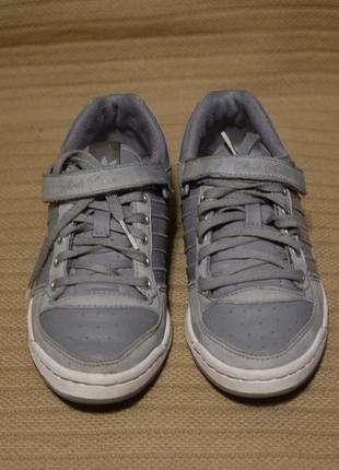 Серые низкие комбинированные кожаные сникерсы adidas sleek series 36 2/3 р2 фото