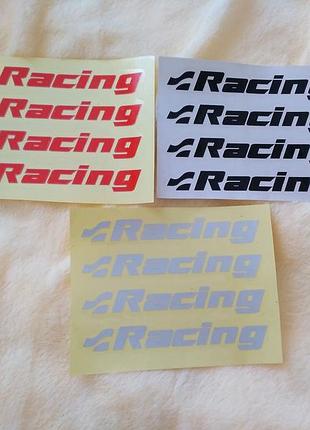 Наклейки на ручки racing черная,красная,белая светоотражающая 4 ш