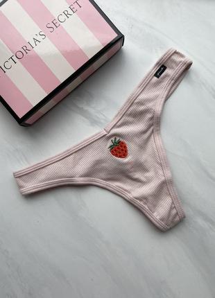 Хлопковые трусики в рубчик виктория сикрет оригинал victoria’s secret трусы