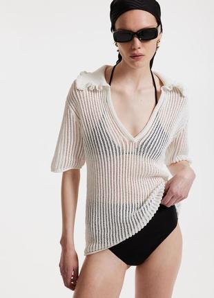 Трикотажний топ в рубчик h&m 1233090001
