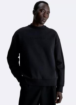 Толстовка calvin klein размер l хлопок интерлок с тисненым логотипом  оригинал