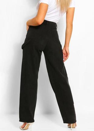 Вільні жіночі джинси чорного кольору з високою талією boohoo2 фото