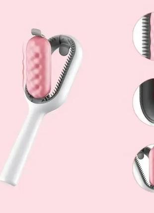 Щетка для вычесывания шерсти домашних животных 4 в 1 pet cleaning comb с массажем и чисткой вещей pi2 фото