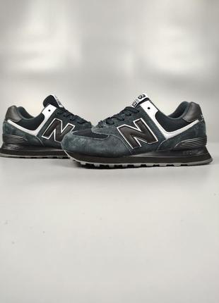 Кроссовки женские подростковые new balance 574 gray black6 фото