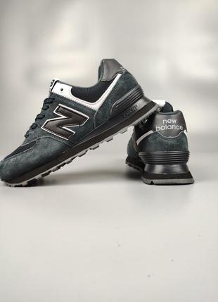 Кроссовки женские подростковые new balance 574 gray black7 фото