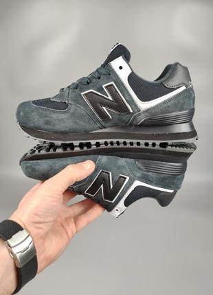 Кроссовки женские подростковые new balance 574 gray black10 фото