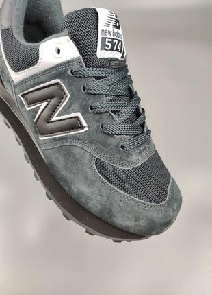 Кроссовки женские подростковые new balance 574 gray black3 фото