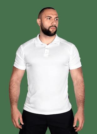 Поло классическое универсальное из дышащей влагоотводящей ткани urban белое