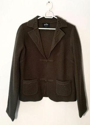 Шерстяная, кофта, кардиган, жакет, блейзер, marks&spencer, per una, хаки, 100% шерсть,