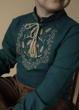 Святкова сорочка вишиванка для хлопчика пшениця,