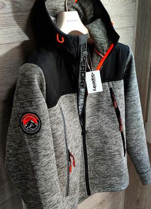 Женская хлопковая брендовая кофта толстовка superdry в черном цвете размер s