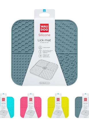 Коврик для слизывания waudog silicone, 190х190х10 мм, серый