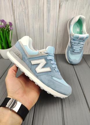 Кроссовки new balance 574 blue white9 фото