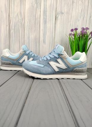 Кроссовки new balance 574 blue white7 фото