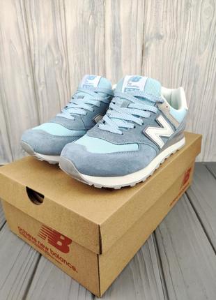 Кроссовки new balance 574 blue white4 фото