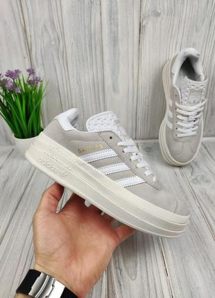 Кроссовки adidas gazelle bold beige white8 фото