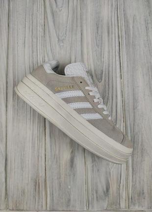 Кроссовки adidas gazelle bold beige white9 фото